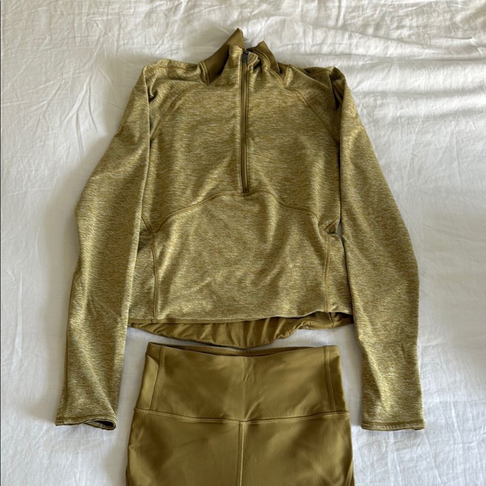 Lululemon Athletica Gold Leggings and Top Set